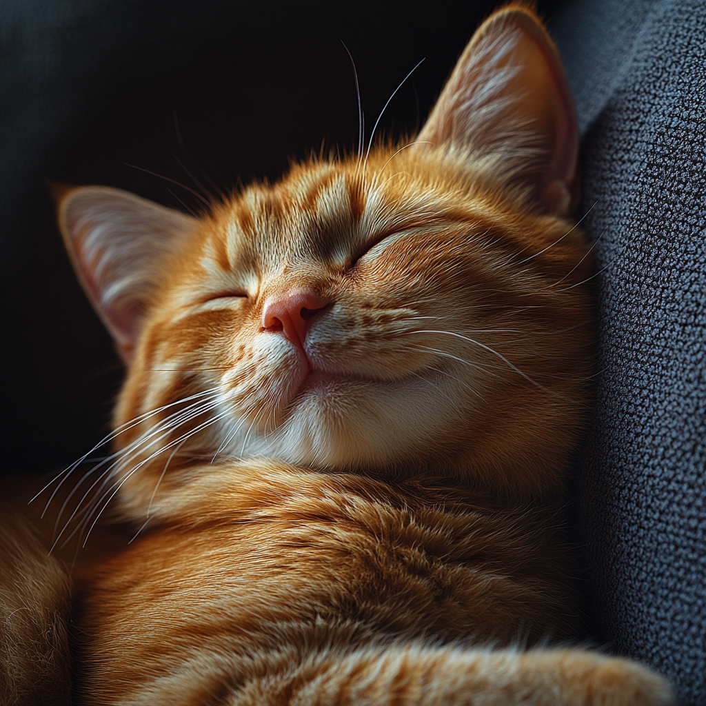 Happy Orange Cat Relaxing