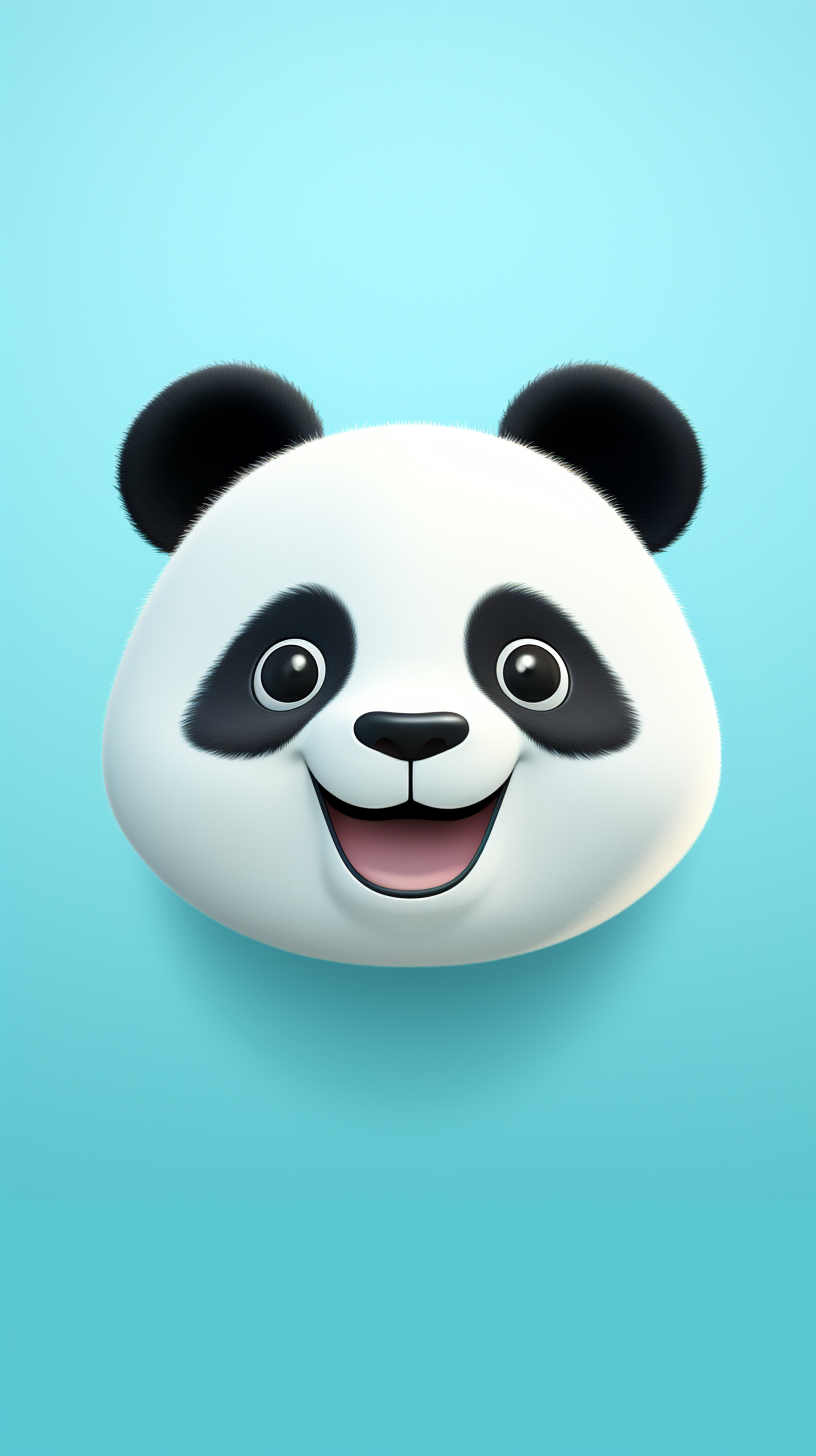 Cute happy panda cartoon image