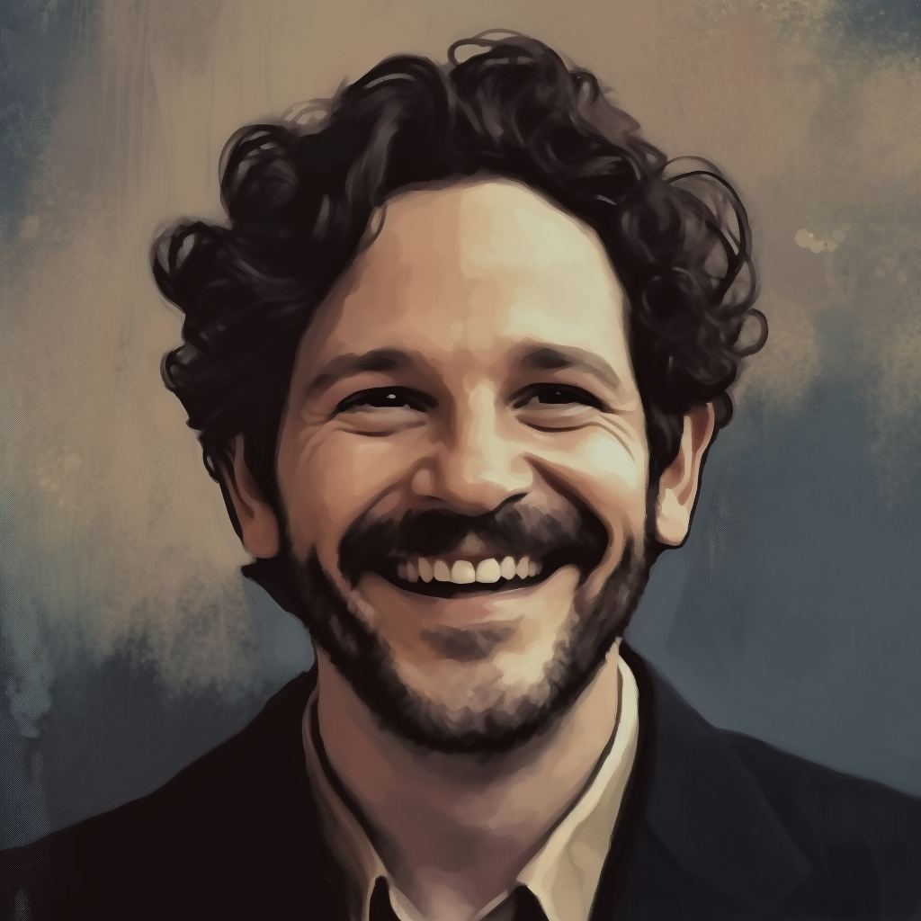 Happy Paul Rudd Picasso Smiling