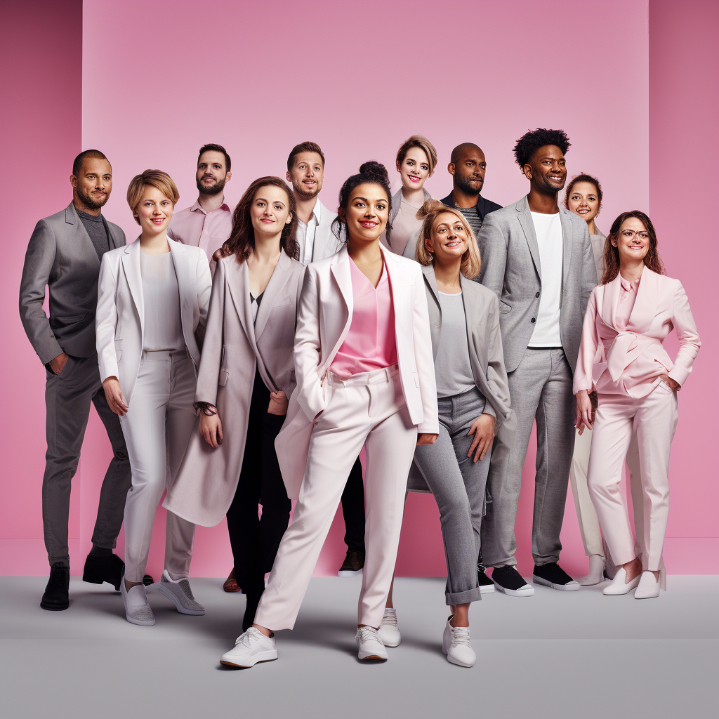 Group of Happy People on White Background