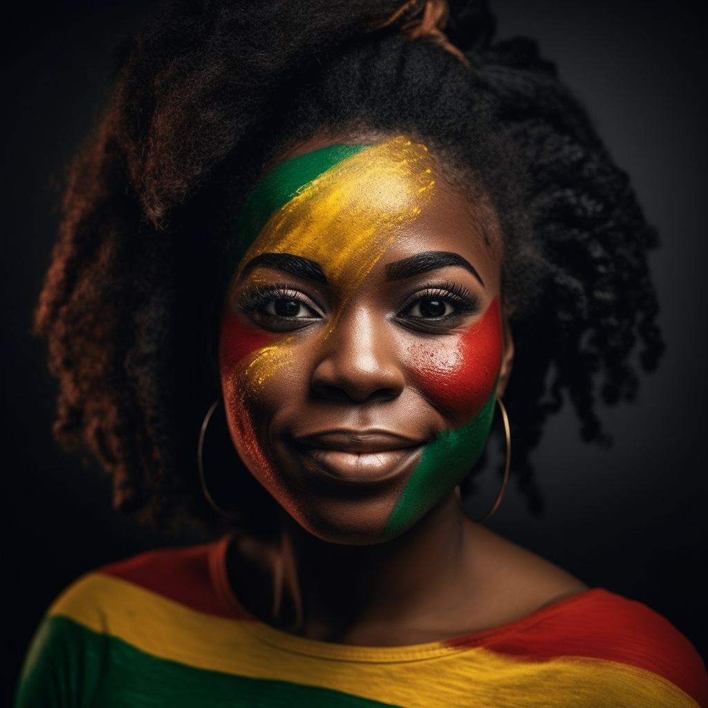 Cameroon woman with painted face