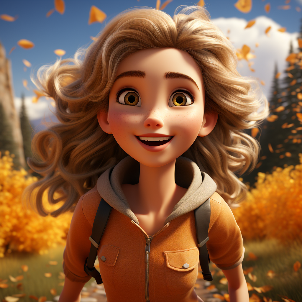 Blonde woman running on road in fall