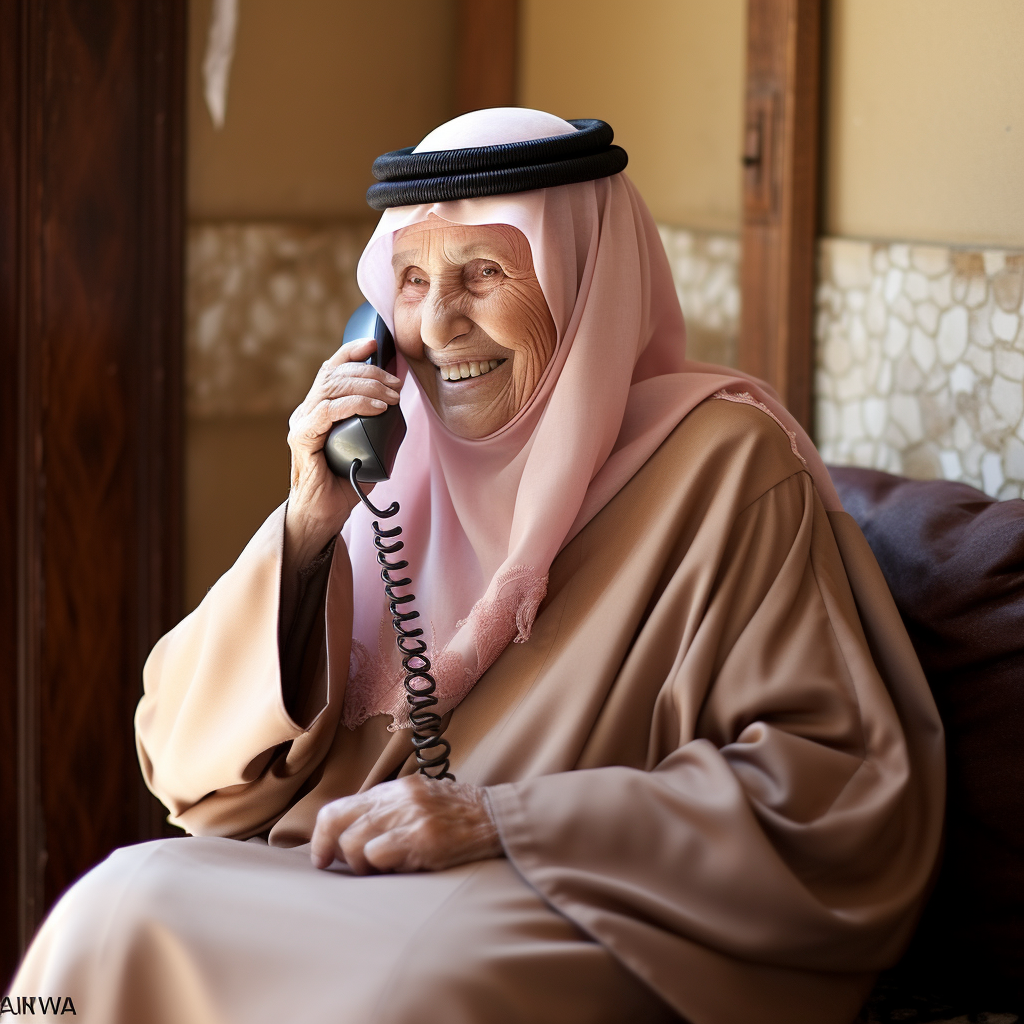 Saudi Woman Talking on Phone