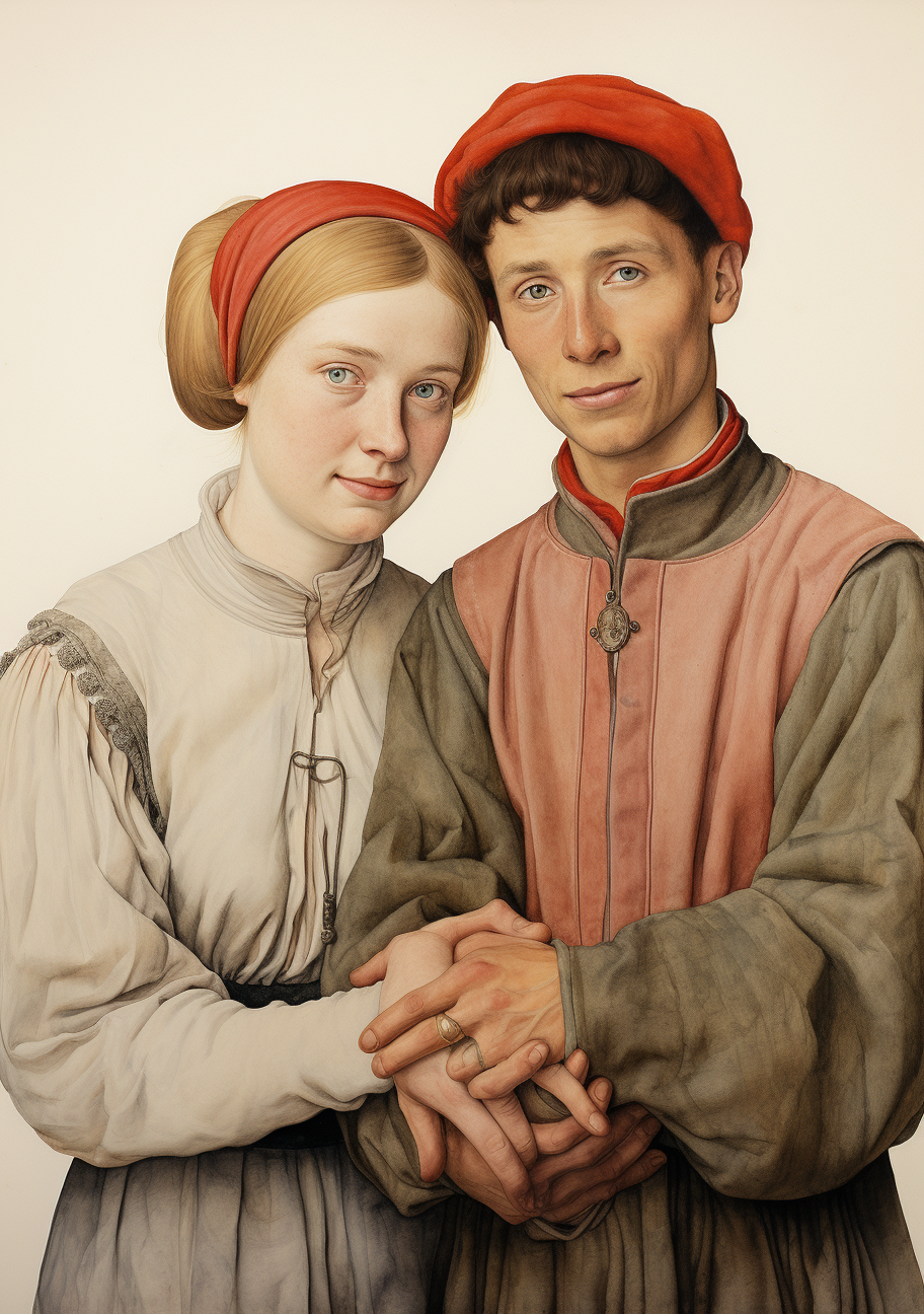 Teenage couple blessing the holy cross