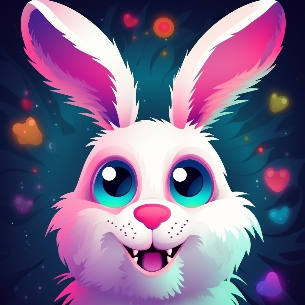 Cute happy unicorn rabbit Easter bunny