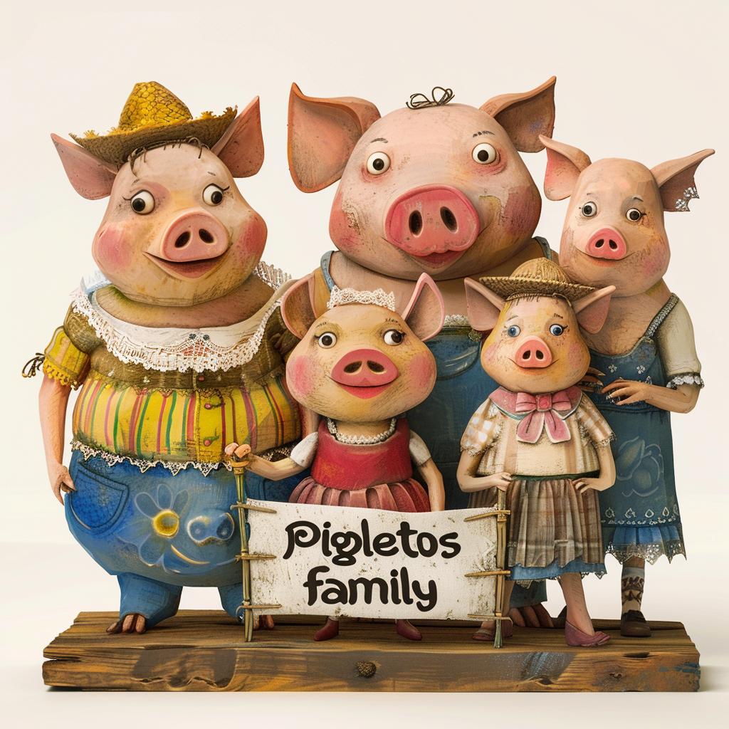 Happy Spanish Pig Family Banner