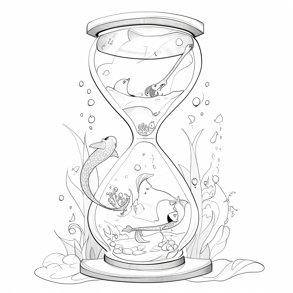 Expressive happy time coloring page with bold lines.