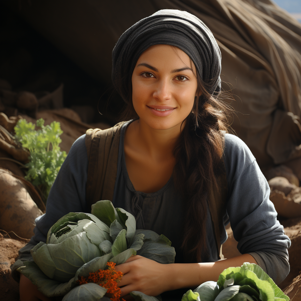 Happy Turkish Woman Farmer in Farm