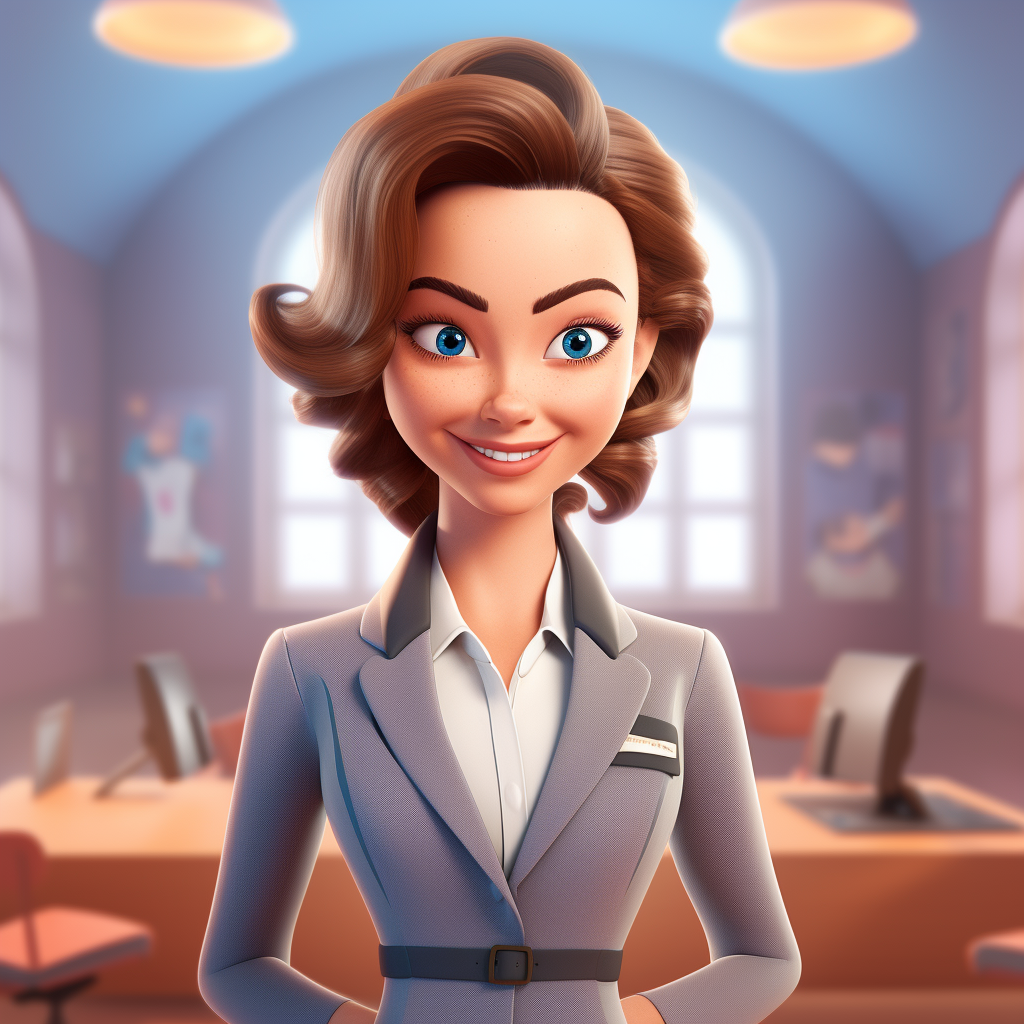 Happy woman in Disney cartoon suit