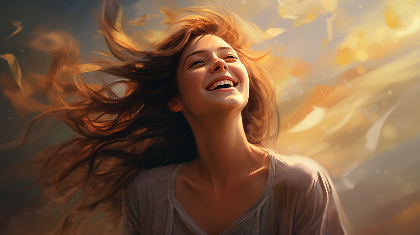 Energetic woman enjoying the breeze