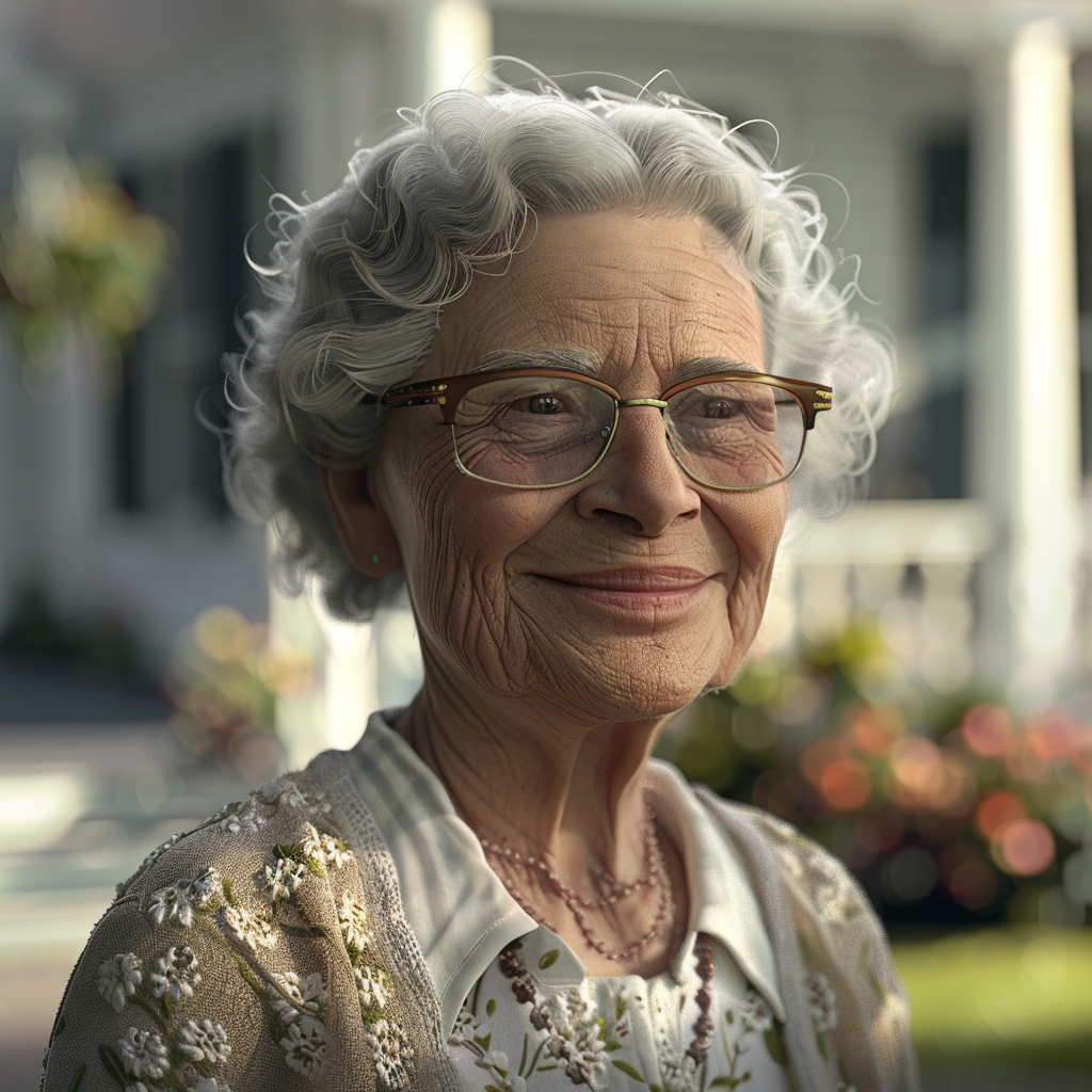 Happy Woman in Garden