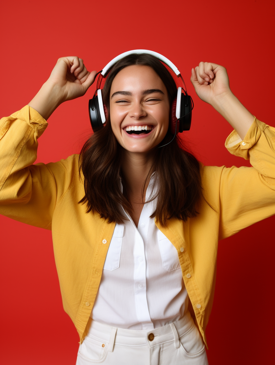 Hipster Woman with Sennheiser Headphones