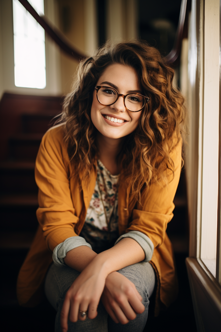 Happy book writer at desk