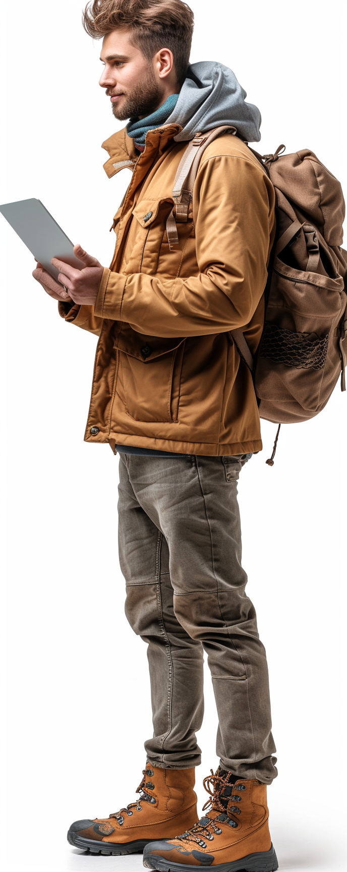 Happy young man with tablet