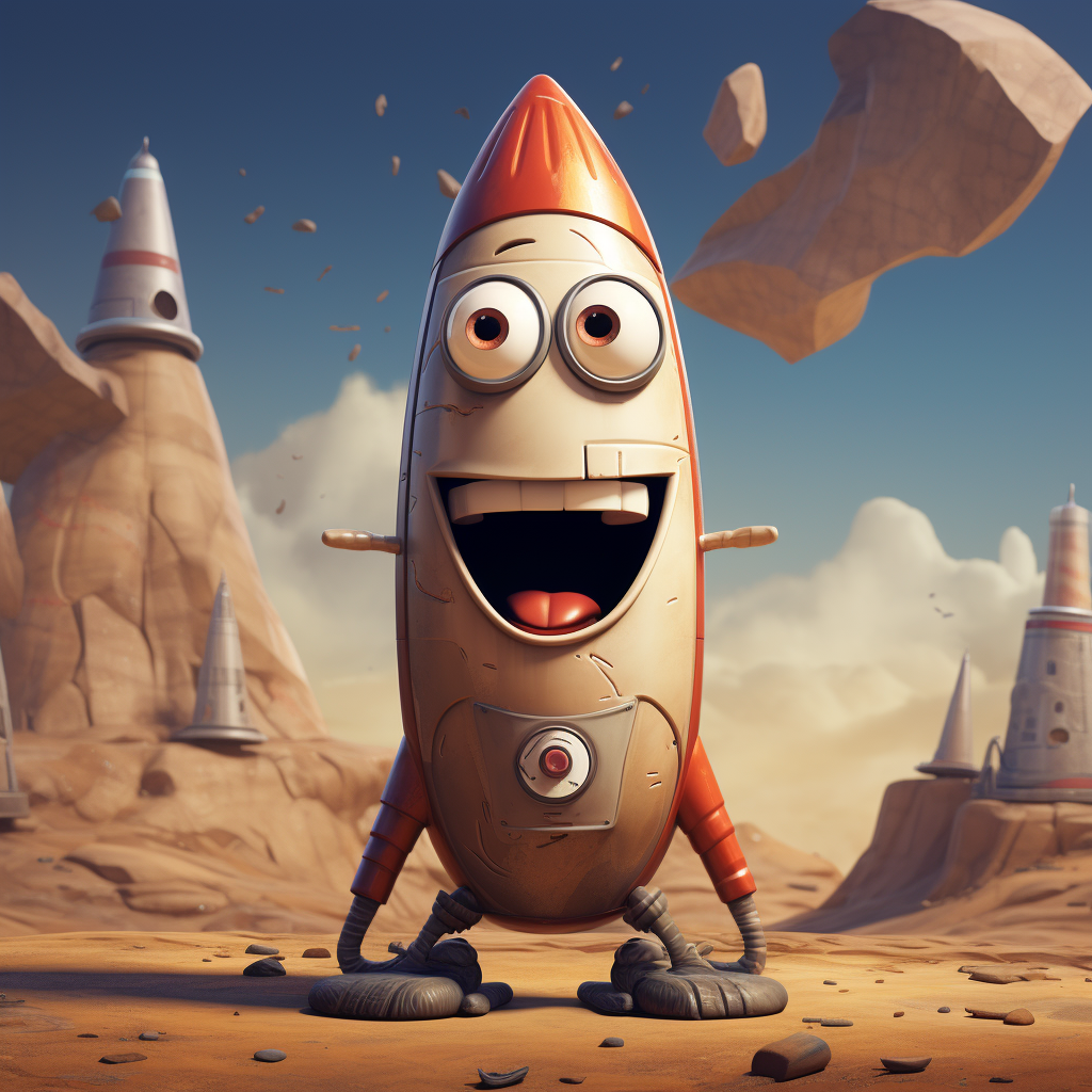 Smiling Earnie Rocket Cartoon Character