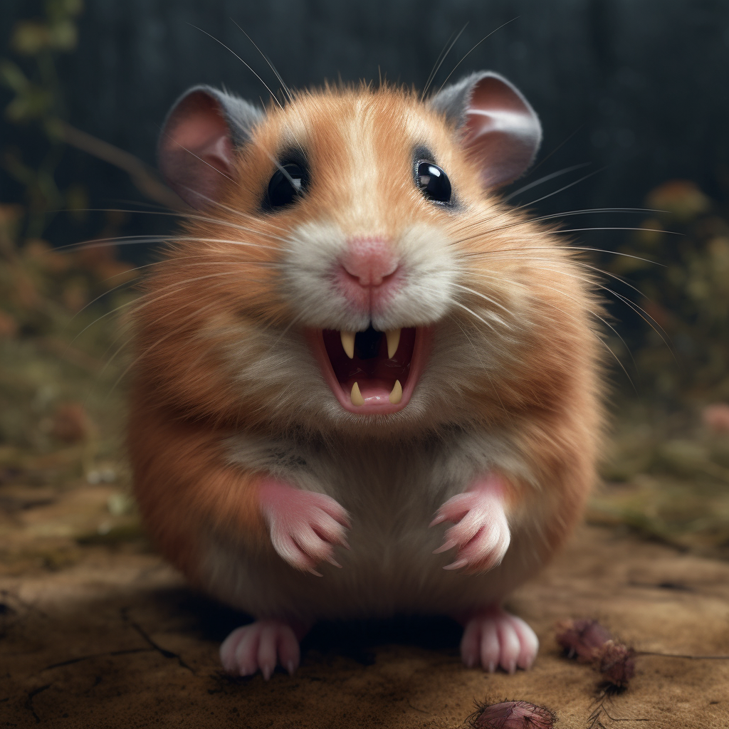 Happy hamster hyper realistic photo