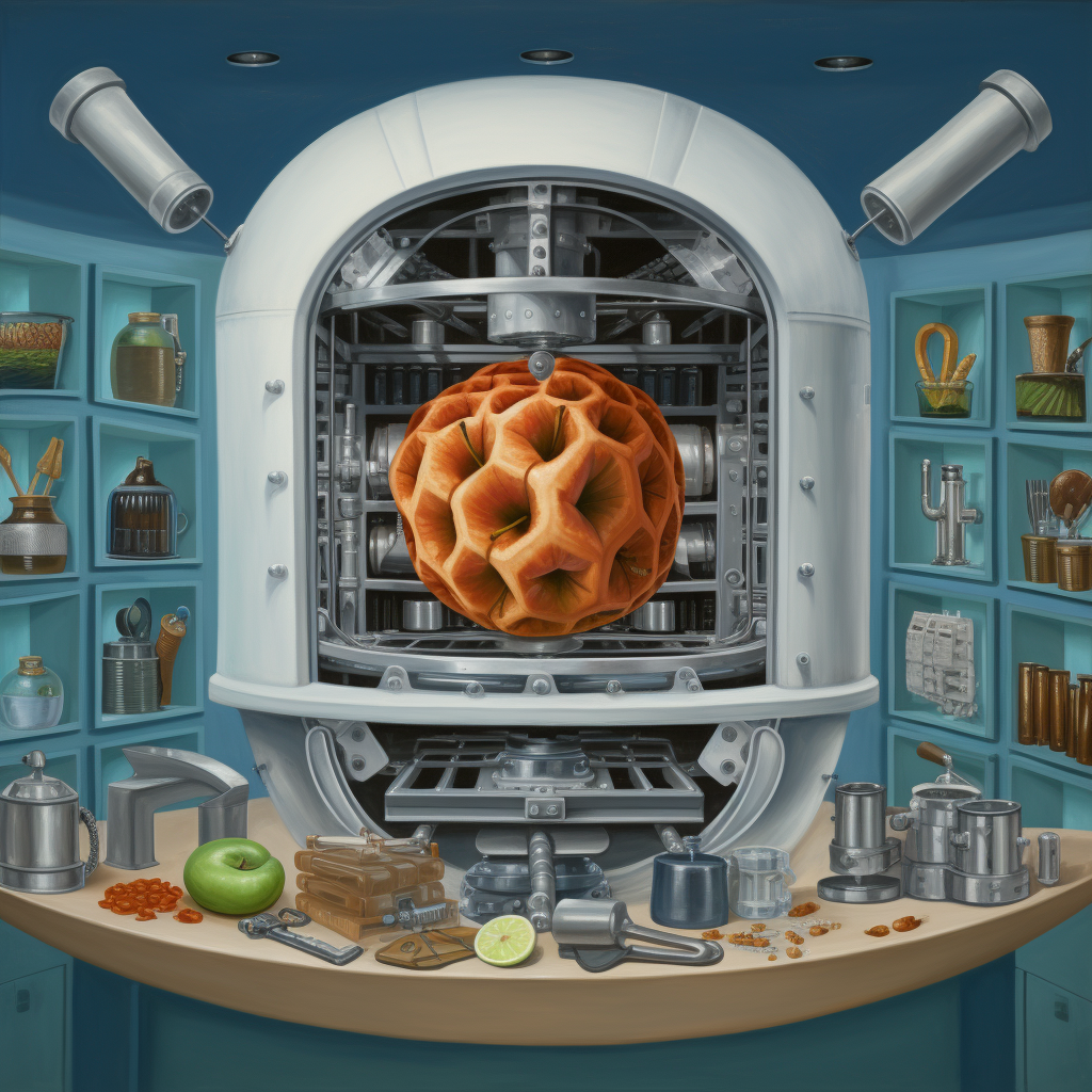 Jewish New Year card with MRI machine, apple, and honey