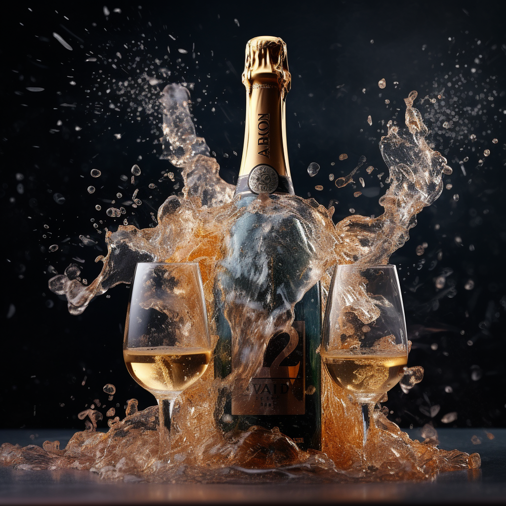 Happy New Year 2024 champagne image