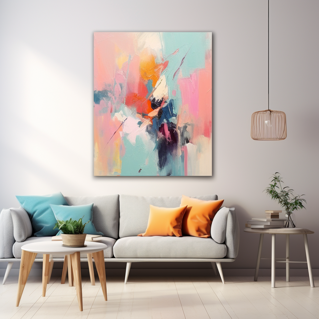 Abstract art with happy pastel colors