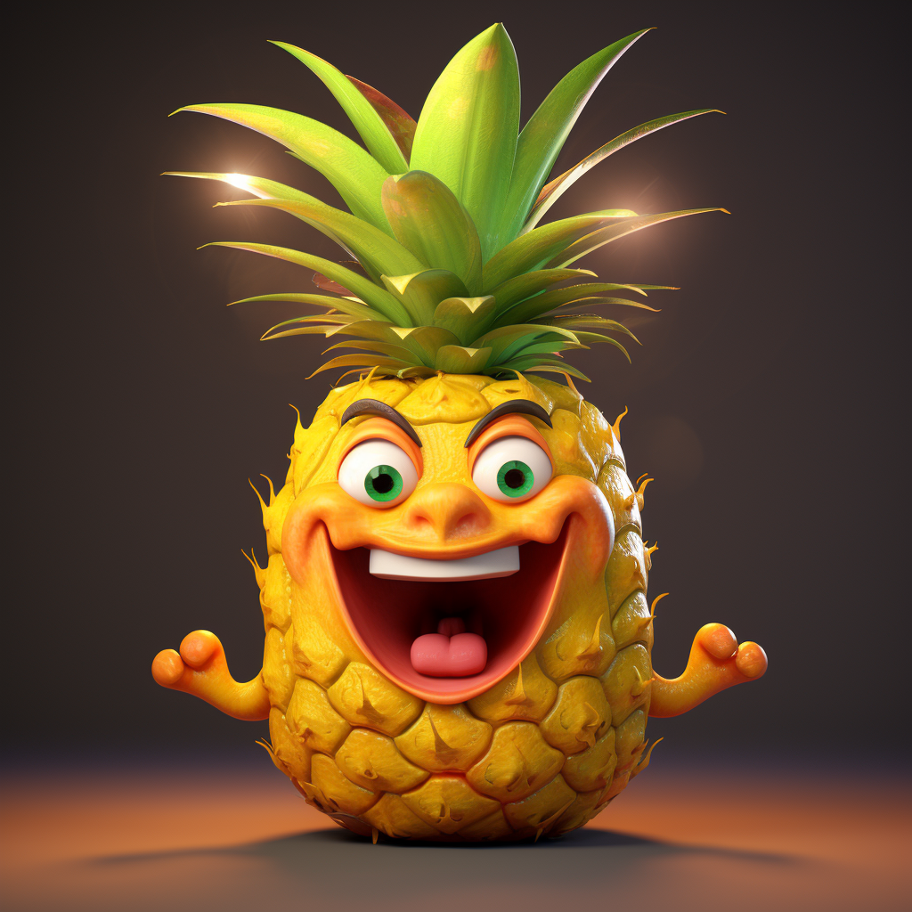 Happy pineapple with no background