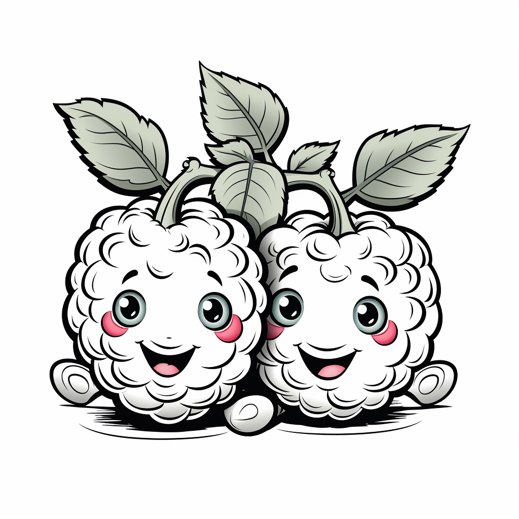 Friendly raspberry coloring page for kids