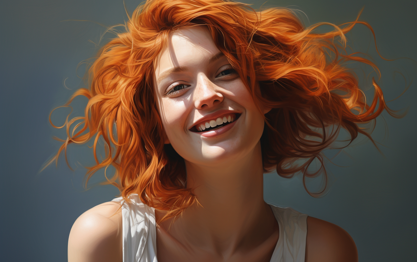 Realistic Photo of a Happy Young Woman