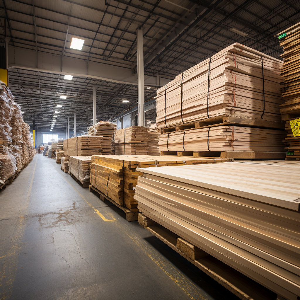 Large hardwood warehouse flooring