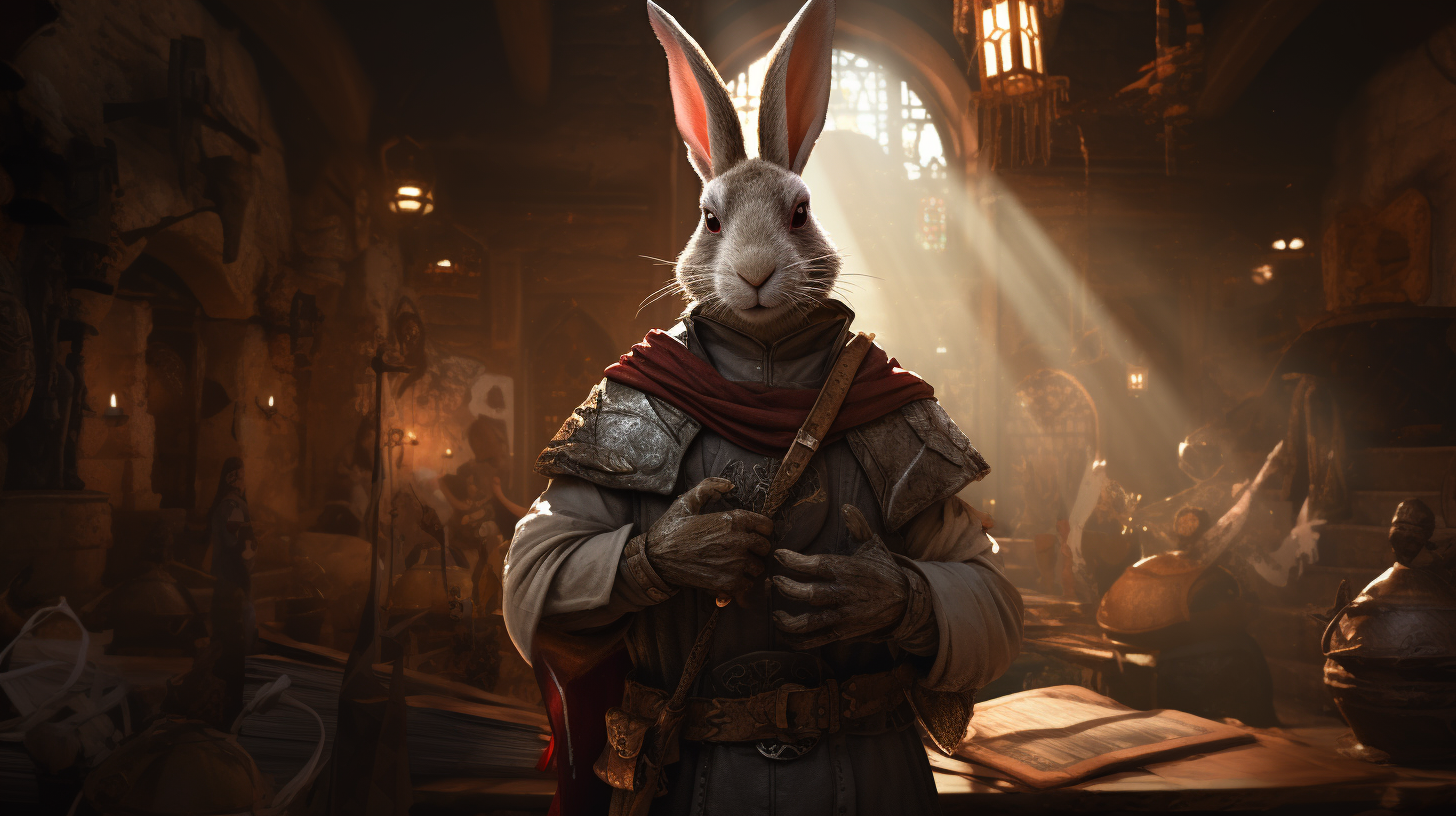 Hare Human Cleric Dungeons & Dragons Fantasy