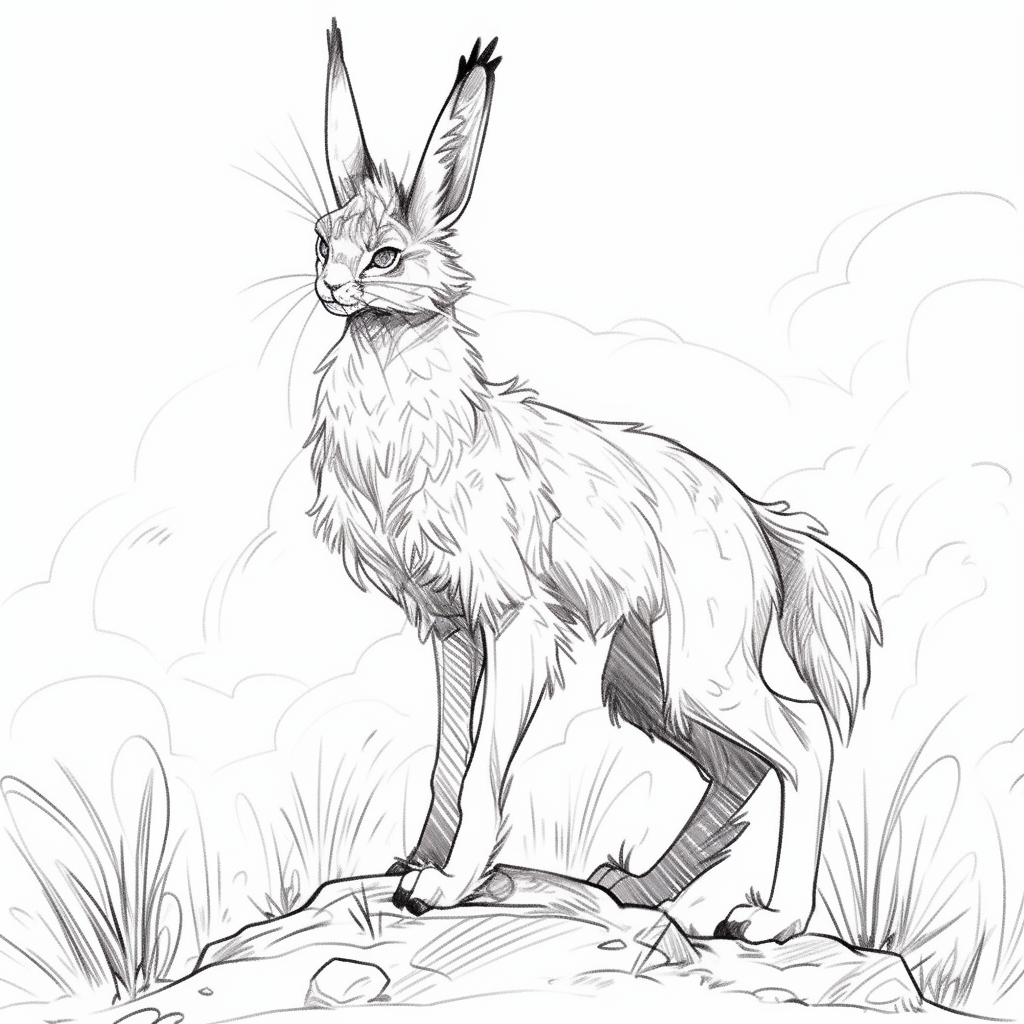 Hare sketch drawing