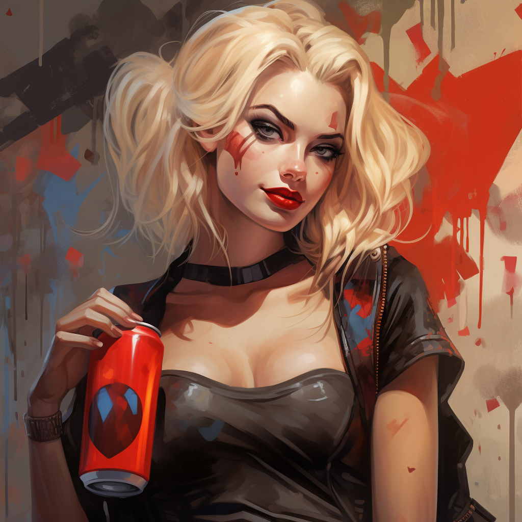 Colorful Harley Quinn Graffiti Art