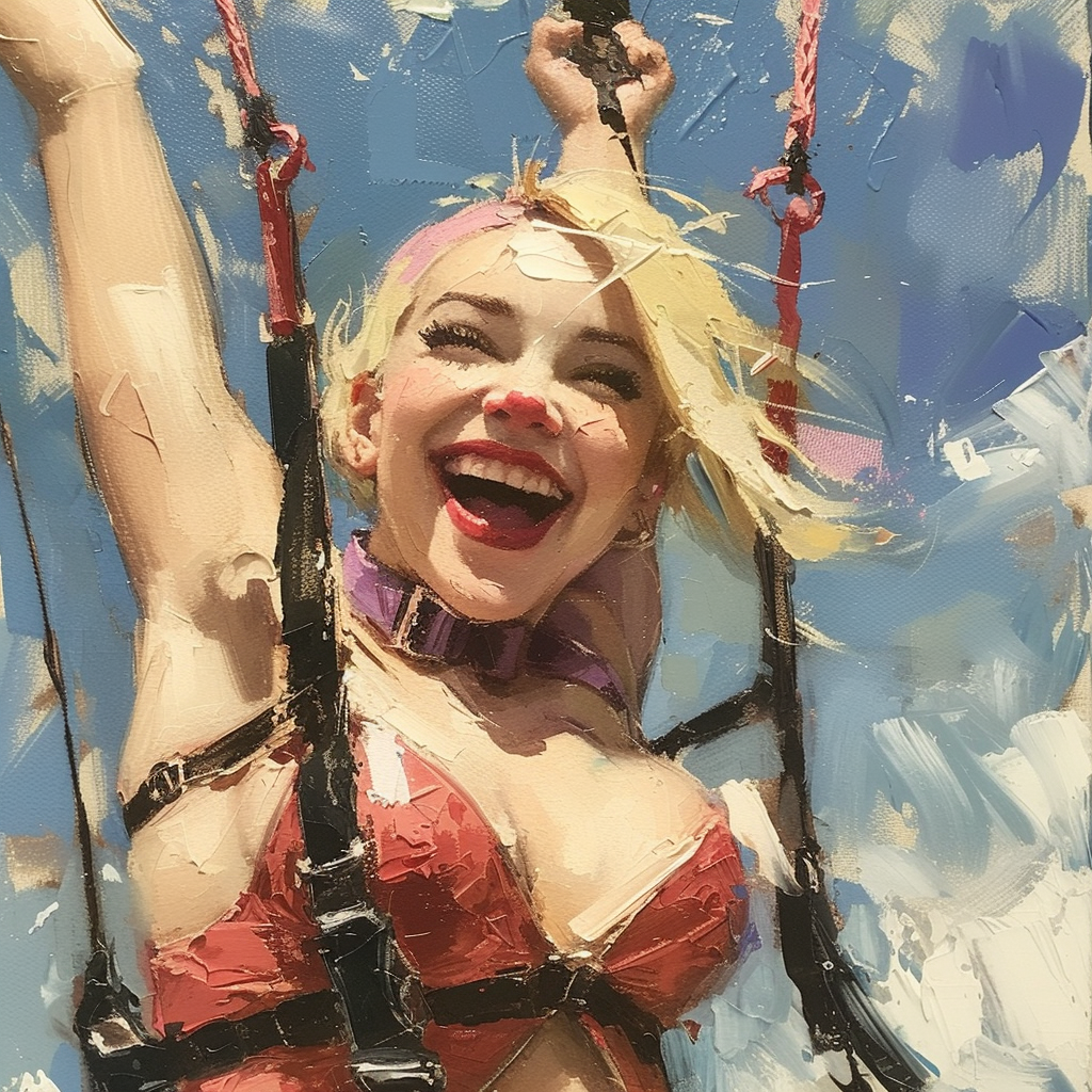 Close-Up of Harley Quinn Parachute Jump