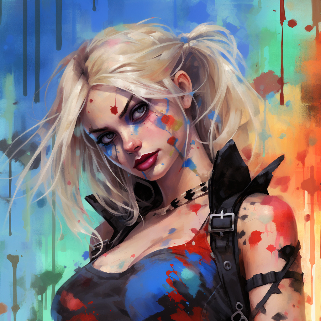 Harley Quinn with Spray Paint Wall Art