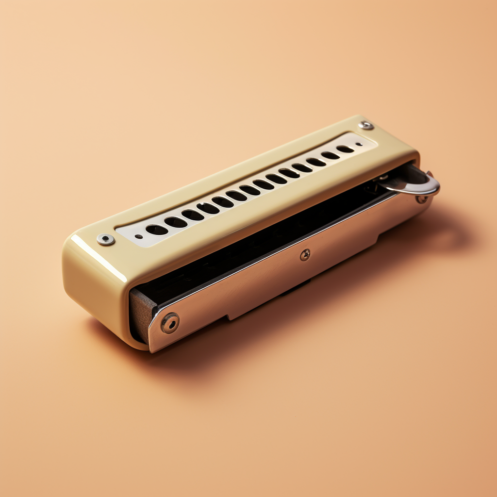 Harmonica on Muted Color Background