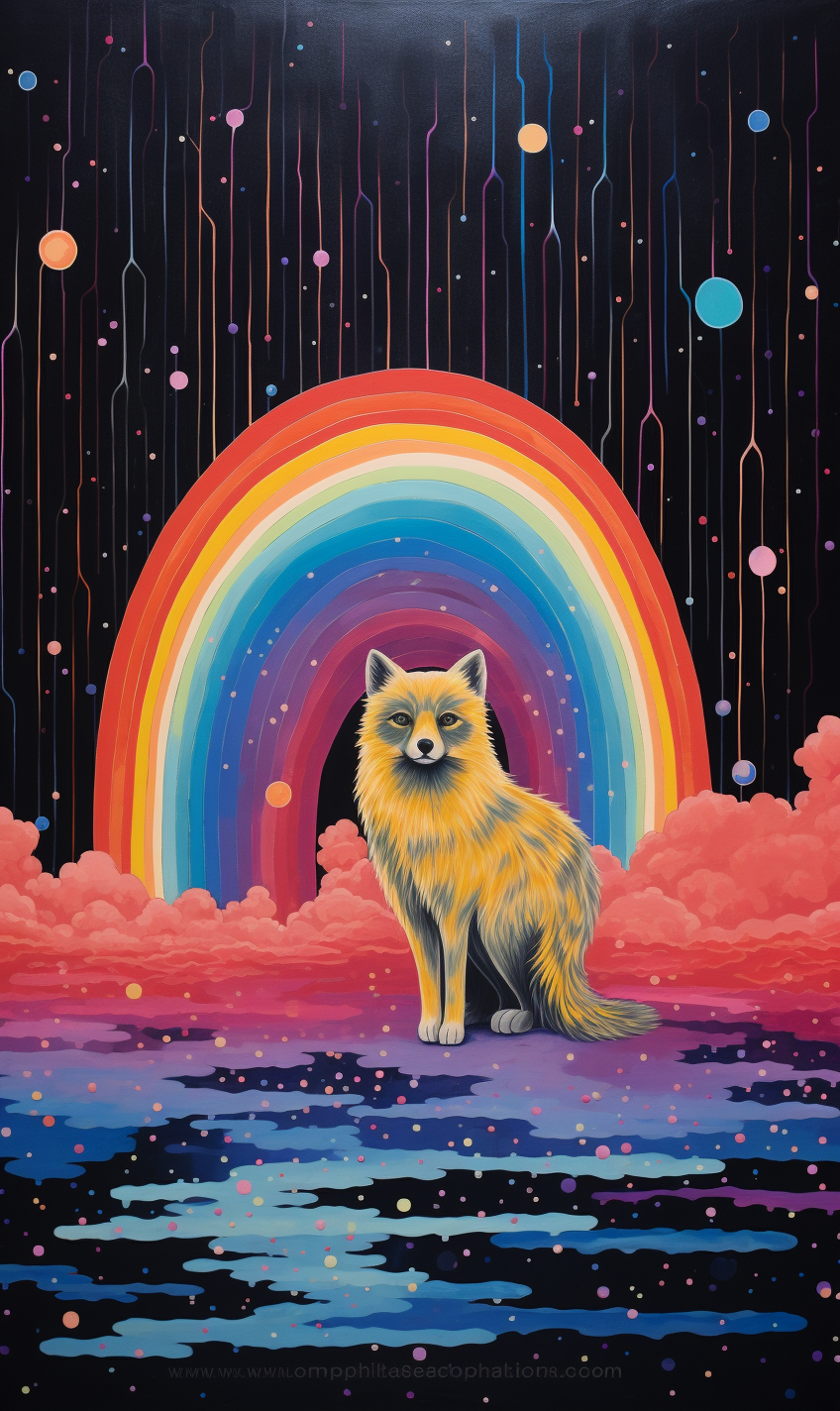 Colorful deep space animals art