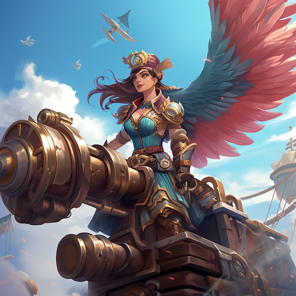 Harpy with Pirate Cannon Artwork