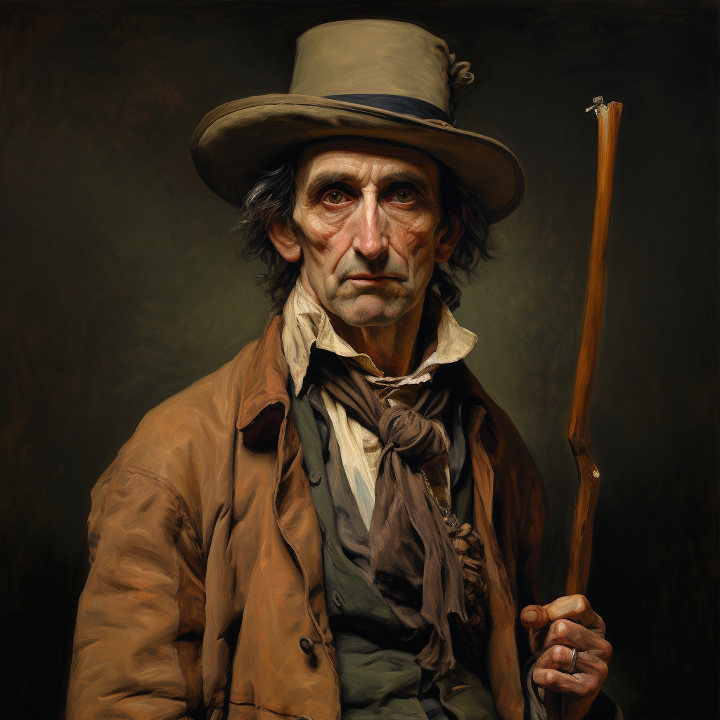 Portrait of Harry Dean Stanton painting