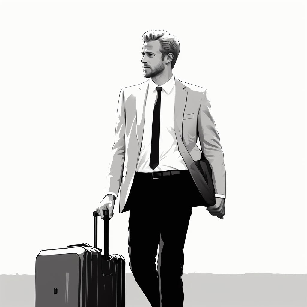 Illustration of Harry Kane with suitcase