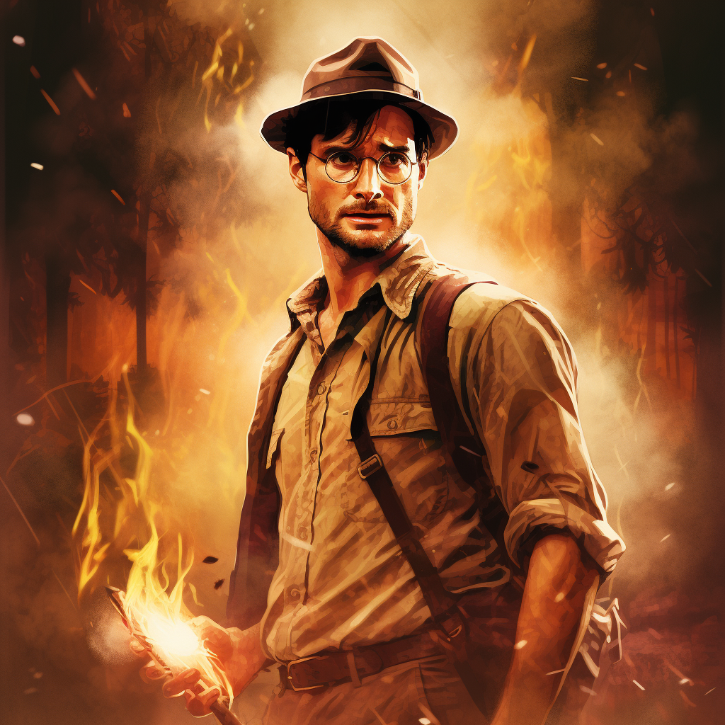 Harry Potter as Indiana Jones movie poster