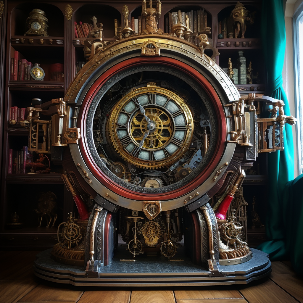 Intricate steam punk clock with enchanting Harry Potter vibes