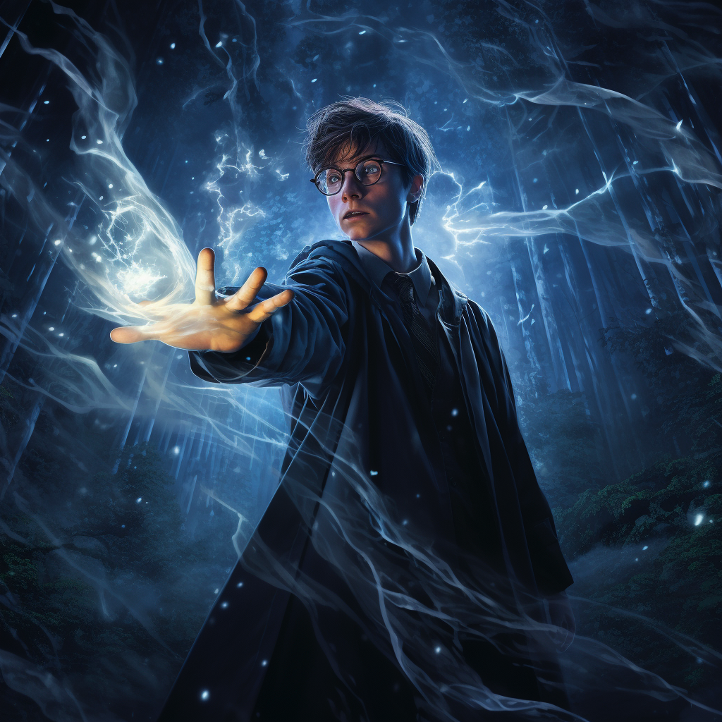 Hyper-realistic Harry Potter Summoning Patronus