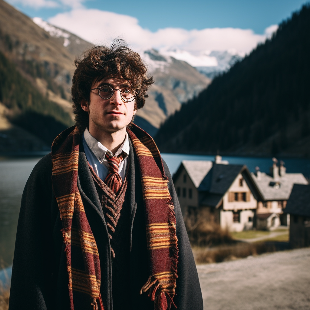 Harry Potter enjoying Swiss mountain village