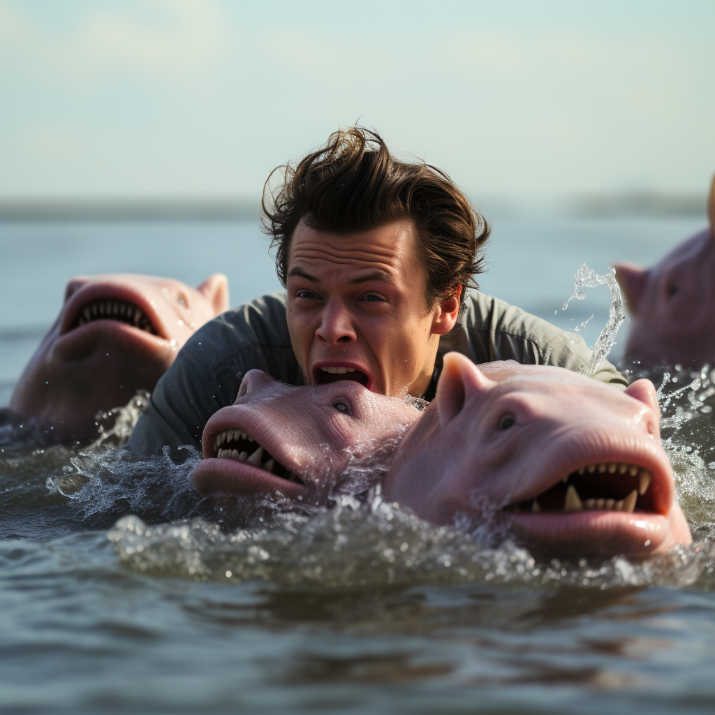 Harry Styles being eaten by hippos