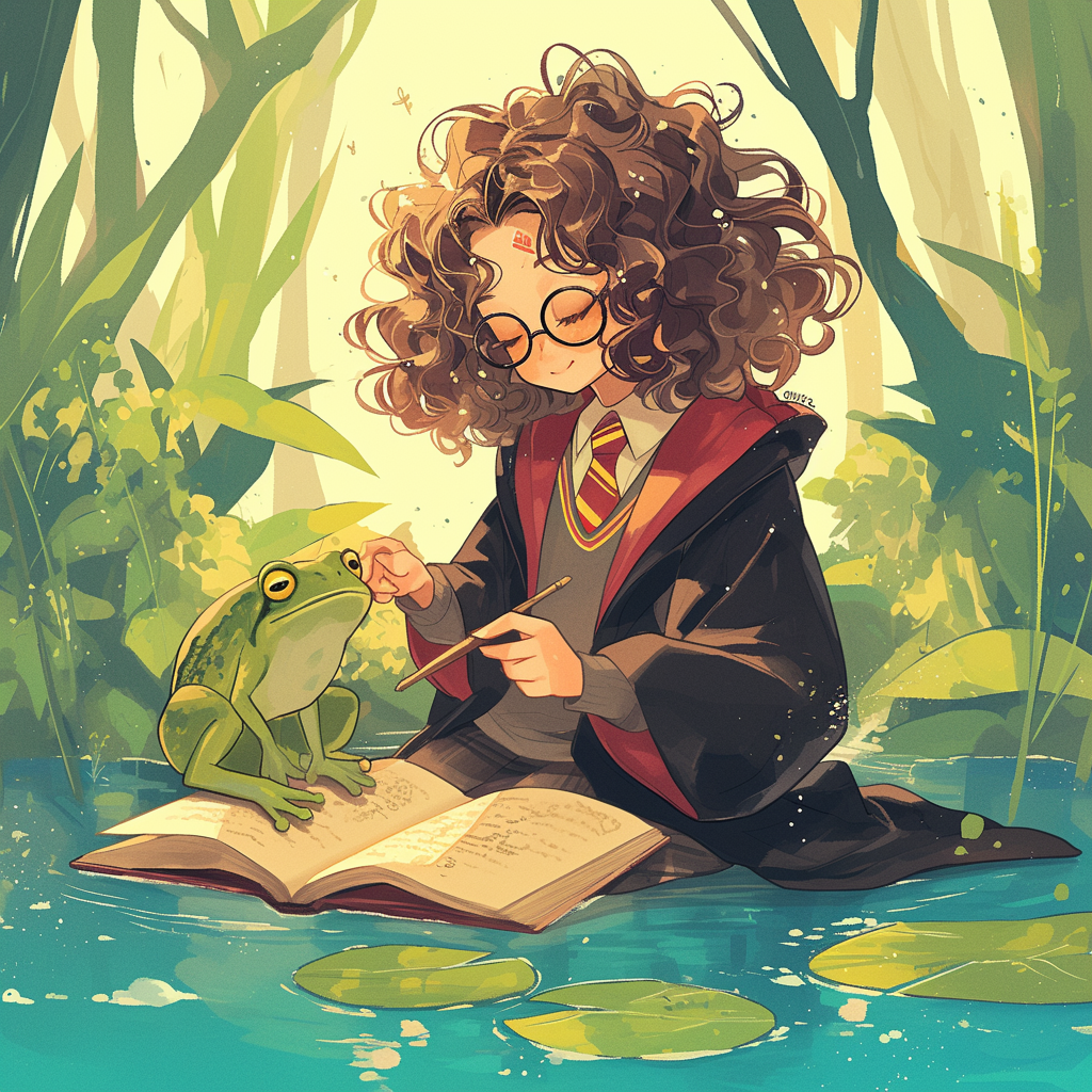 Harry Potter Girl Curly Hair Glasses