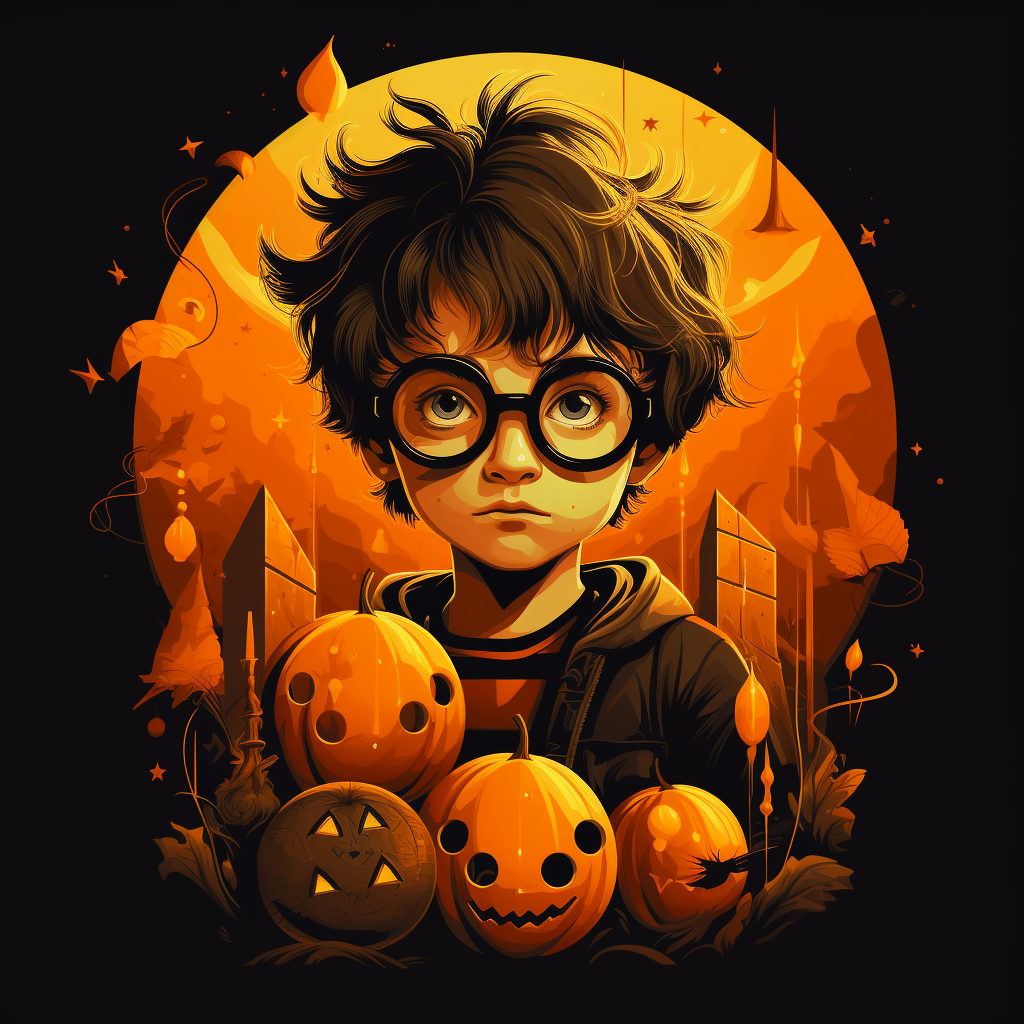 Harry Potter orange illustration