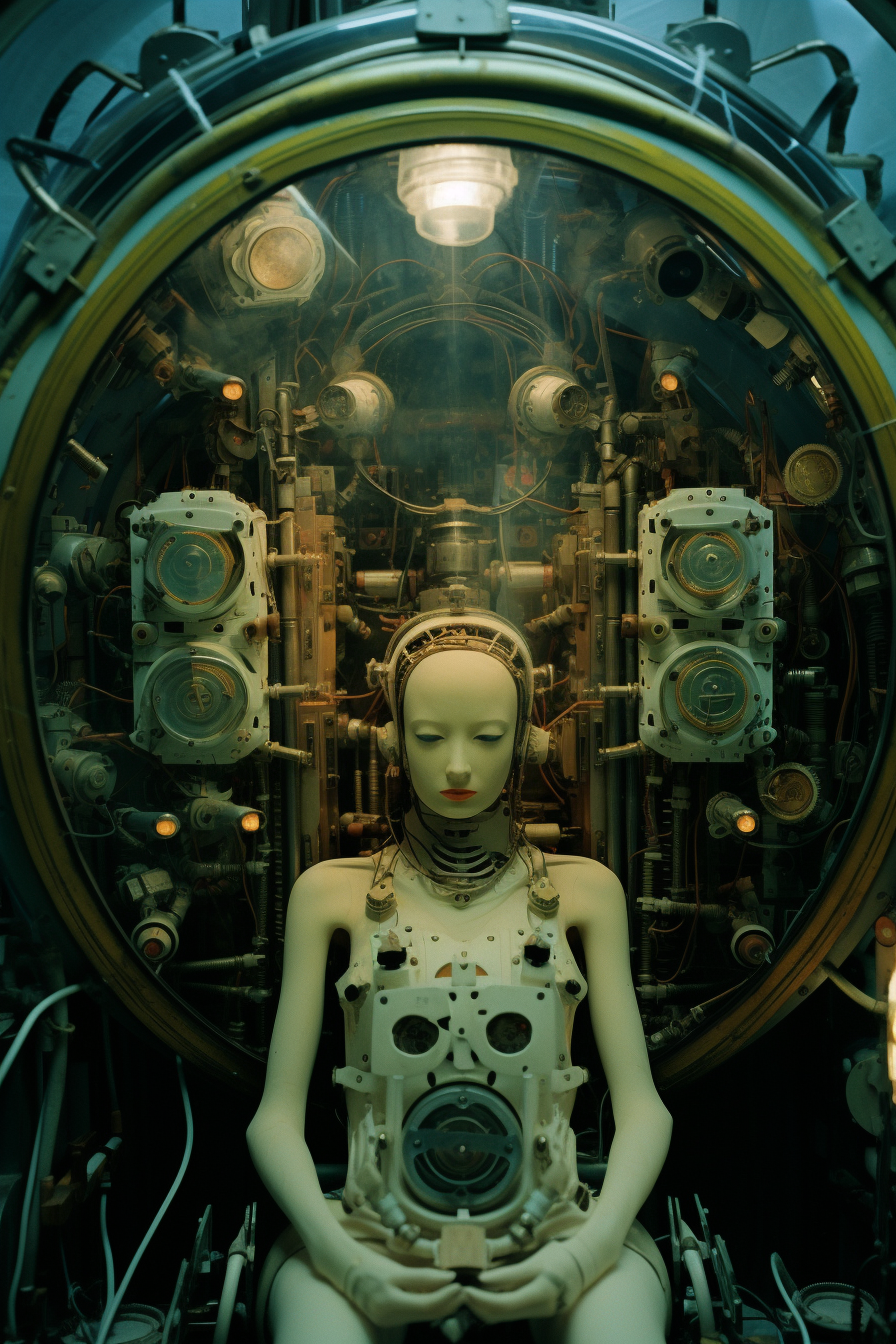 Beautiful Haunted Cyber Punk Space Capsule Image