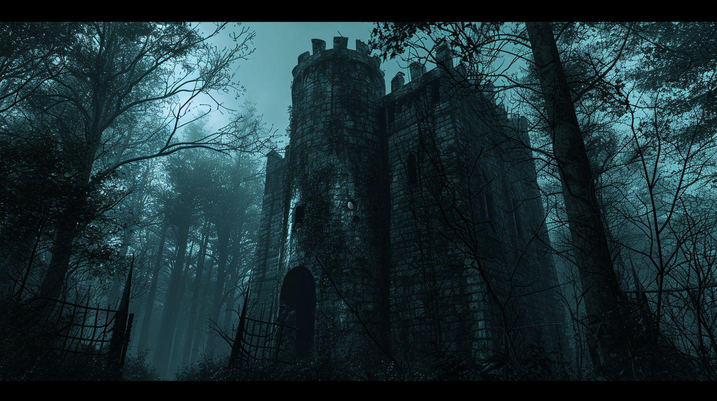 Haunted forest castle photo