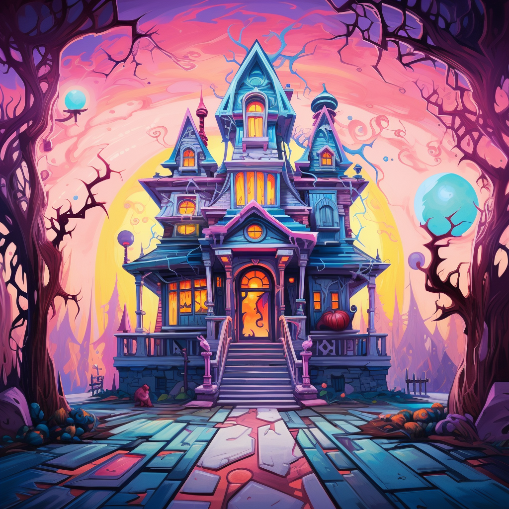 Cartoon of a Haunted Mansion