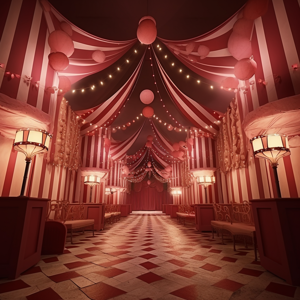 Vintage haunted circus in Wes Anderson style