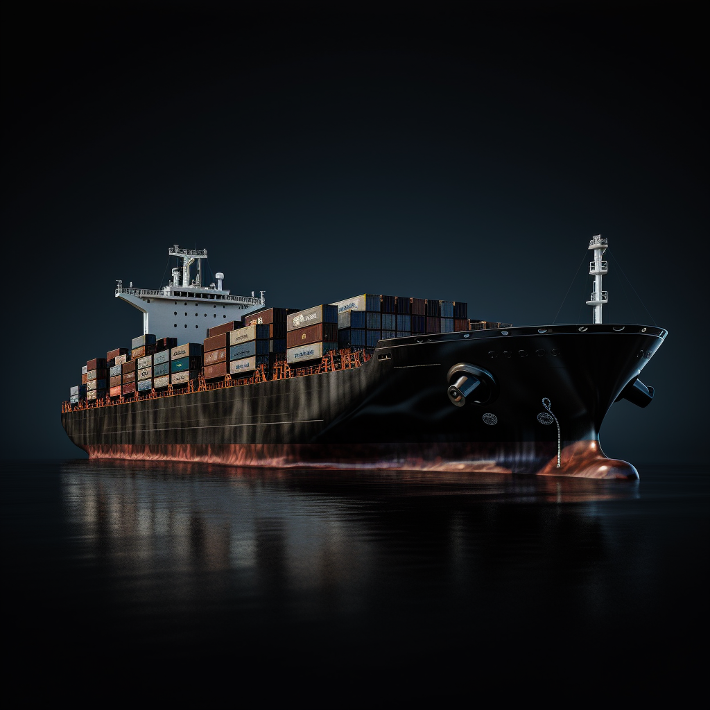 Dark and Eerie Container Ship