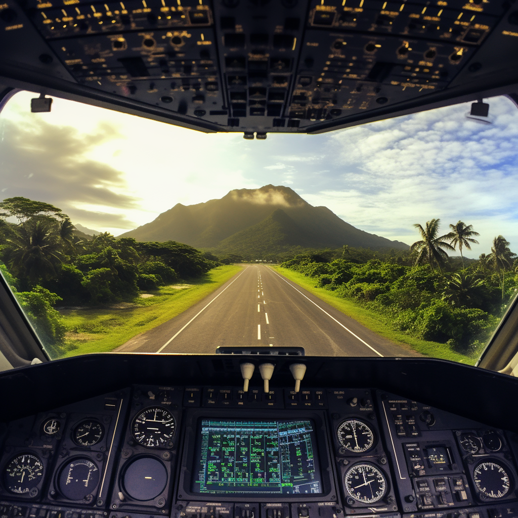 A breathtaking view of Hawaii runway